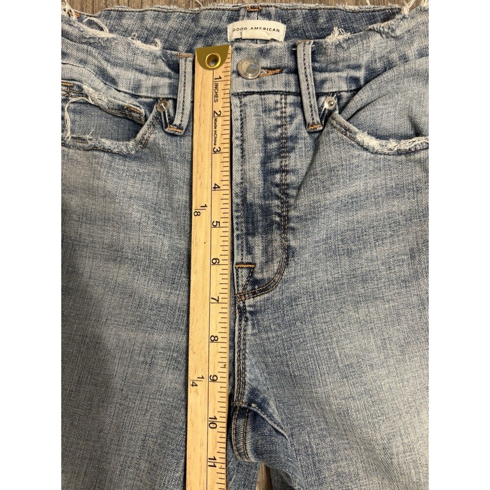 Good American Jeans Womens 2/26 Skinny High Rise Stretch Designer Frayed - Picture 5 of 8